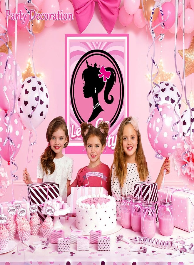 Kooterfun Pink Girl Party Game Decoration Supplies, Cute Princess Pin The Bow on The Head Party Games, Large Poster with 24Pcs Bow Stickers Favors for Kids Girls Birthday Party - Image 5